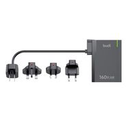 Universal Wall Charger Budi 350, GaN PD+ QC3.0, 5xUSB-C+1xUSB-A, 160W US/UK/EU (black), Budi