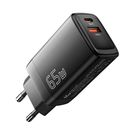 Wall Charger USB-C+USB-A 65W Essager GaN (black), Essager