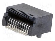 Socket; SFP; PIN: 20; gold-plated; 30V; black; SMT; horizontal; 0.5A MOLEX