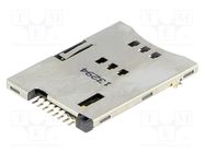Connector: for cards; SIM; push-push; SMT; gold-plated; 500mA MOLEX
