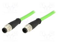 Cable: for sensors/automation; PIN: 4; M12-M12; D code-Ethernet MOLEX