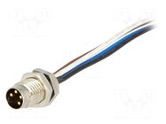 Connector: M8; male; PIN: 4; with leads; socket; Nano-Change; 4A MOLEX