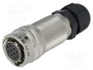 Connector: circular; plug; for cable; PIN: 10; female; soldering AMPHENOL