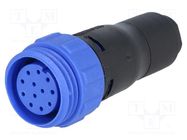 Connector: circular; plug; female; PIN: 12; w/o contacts; for cable BULGIN