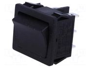 ROCKER; DPDT; Pos: 2; ON-ON; 6A/250VAC; black; none; R13-33-AC; 50mΩ SCI