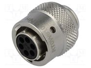Connector: circular; plug; for cable; PIN: 6; female; w/o contacts AMPHENOL