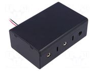 Holder; D,R20; Batt.no: 3; cables; 150mm; black COMF