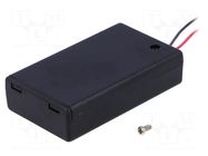 Holder; AAA,R3; Batt.no: 3; cables; 150mm; black; with switch COMF