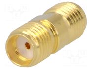 Coupler; SMA female,both sides; straight; 50Ω; PTFE; gold-plated AMPHENOL RF