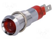 Indicator: LED; recessed; red; 12÷14VDC; Ø8.2mm; IP67; connectors SIGNAL-CONSTRUCT