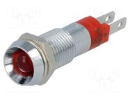 Indicator: LED; recessed; red; 24÷28VDC; Ø8.2mm; IP67; connectors SIGNAL-CONSTRUCT