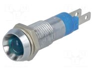Indicator: LED; recessed; blue; 24÷28VDC; Ø8.2mm; IP67; connectors SIGNAL-CONSTRUCT