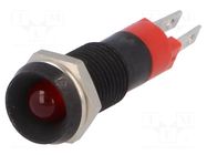 Indicator: LED; recessed; red; 24÷28VDC; Ø8.2mm; IP67; connectors SIGNAL-CONSTRUCT