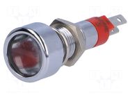 Indicator: LED; flat; red; 24÷28VDC; 24÷28VAC; Ø8.2mm; IP67; brass SIGNAL-CONSTRUCT