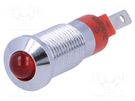 Indicator: LED; prominent; red; 24÷28VDC; Ø8.2mm; IP40; metal SIGNAL-CONSTRUCT