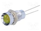 Indicator: LED; recessed; yellow; Ø8.2mm; IP40; for PCB; brass SIGNAL-CONSTRUCT