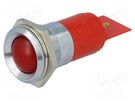 Indicator: LED; recessed; red; 24÷28VDC; 24÷28VAC; Ø22.2mm; IP67 SIGNAL-CONSTRUCT