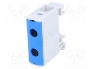 Splice terminal: rail; 1.5÷16mm2; ways: 1; terminals: 2; blue; TS35 OUNEVA