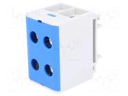 Splice terminal: rail; 320A; 690V; screw terminal; blue; polyamide OUNEVA