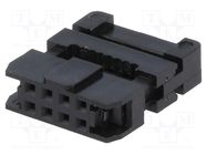 Plug; IDC; female; PIN: 8; with cable clamp; IDC; for ribbon cable Amphenol Communications Solutions