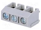 PCB terminal block; angled 90°; 5mm; ways: 3; on PCBs; 1.5mm2; 16A NINIGI