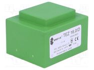 Transformer: encapsulated; 16VA; 400VAC; 24V; 666.6mA; PCB; IP00 BREVE TUFVASSONS