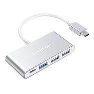 Lention 4in1 Hub USB-C to USB 3.0 + 2x USB 2.0 + USB-C (silver), Lention