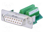 Connector: D-Sub; PIN: 15; plug; female; for cable; screw terminal PHOENIX CONTACT