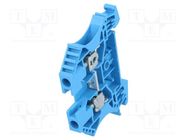 Splice terminal: rail; 4mm2; ways: 1; terminals: 2; blue; wemid; TS35 WEIDMÜLLER