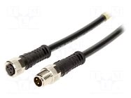 Cable: for sensors/automation; M8; PIN: 3; straight; 1m; plug; 60V MOLEX