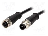 Cable: for sensors/automation; PIN: 5; M12-M12; 1m; plug; plug; 60V MOLEX