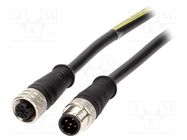 Cable: for sensors/automation; PIN: 5; M12-M12; 5m; plug; plug; 60V MOLEX
