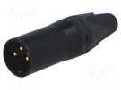 Plug; XLR; male; PIN: 3; straight; for cable; soldering; 16A; 14AWG NEUTRIK