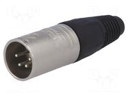 Connector: XLR; plug; male; X; PIN: 4; straight; for cable; soldering NEUTRIK