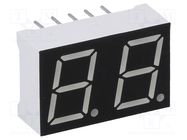 Display: LED; 7-segment; 10mm; 0.39"; No.char: 2; red; 10mcd; anode OPTO Plus LED