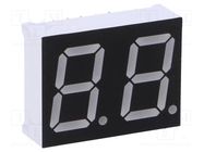 Display: LED; 7-segment; 14.2mm; 0.56"; No.char: 2; blue; 80mcd OPTO Plus LED