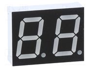 Display: LED; 7-segment; 14.2mm; 0.56"; No.char: 2; red; 60mcd; anode OPTO Plus LED