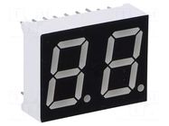Display: LED; 7-segment; 14.2mm; 0.56"; No.char: 2; red; 30mcd; anode OPTO Plus LED