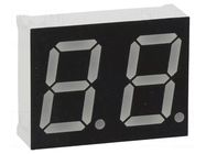 Display: LED; 7-segment; 14.2mm; 0.56"; No.char: 2; blue; 80mcd OPTO Plus LED