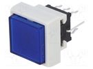 Switch: keypad; Pos: 2; DPDT; 0.1A/30VDC; blue; LED; blue; THT; 1.5N HIGHLY ELECTRIC