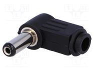 Plug; DC supply; female; 5.5/2.1mm; 5.5mm; 2.1mm; for cable; 14mm 