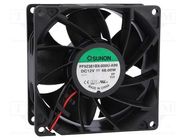 Fan: DC; axial; 12VDC; 92x92x38mm; 309.89m3/h; 74.1dBA; Len: 300mm SUNON