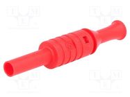 Socket; 4mm banana; 36A; 1kV; red; nickel plated; screw; insulated ELECTRO-PJP