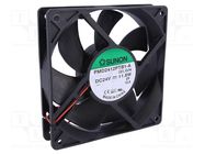 Fan: DC; axial; 24VDC; 120x120x25mm; 254.84m3/h; 54dBA; ball; 24AWG 