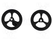 Wheel; black; Shaft: D spring; push-in; Ø: 32mm; Shaft dia: 3mm POLOLU