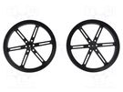 Wheel; black; Shaft: D spring; push-in; Ø: 90mm; Shaft dia: 3mm POLOLU