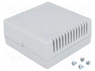 Enclosure: for alarms; X: 85mm; Y: 85mm; Z: 35.5mm; ABS; grey; TERMAL SUPERTRONIC