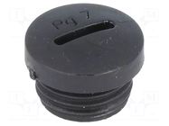 Stopper; PG7; polyamide; black; H: 10mm; Øout: 14.8mm KSS WIRING