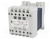 Transformer: mains; 120VA; 230VAC; 24V; Leads: terminal block; IP21 BREVE TUFVASSONS