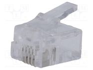 RJ11; plug; PIN: 4; Layout: 6p4c; for cable; IDC,crimped NINIGI